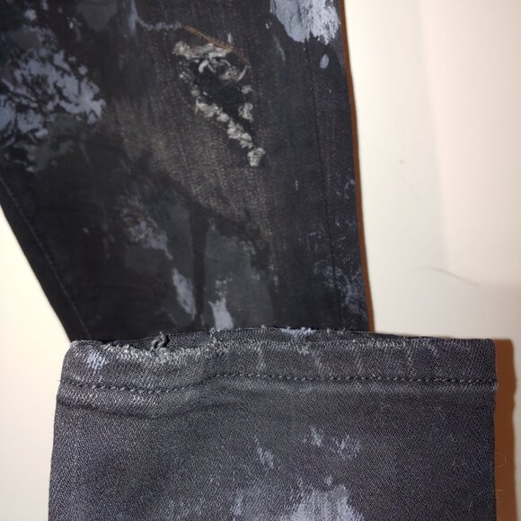 Valabasas Button Fly Camo Tie Dye Distressed Jeans Back Grey Size 36 - Picture 5 of 9